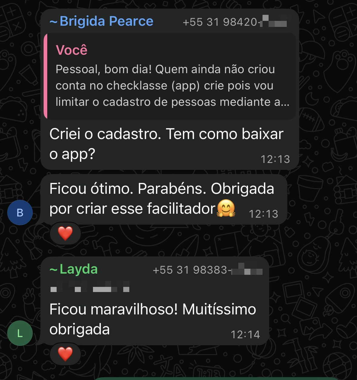 Depoimento de usuário do Checklasse