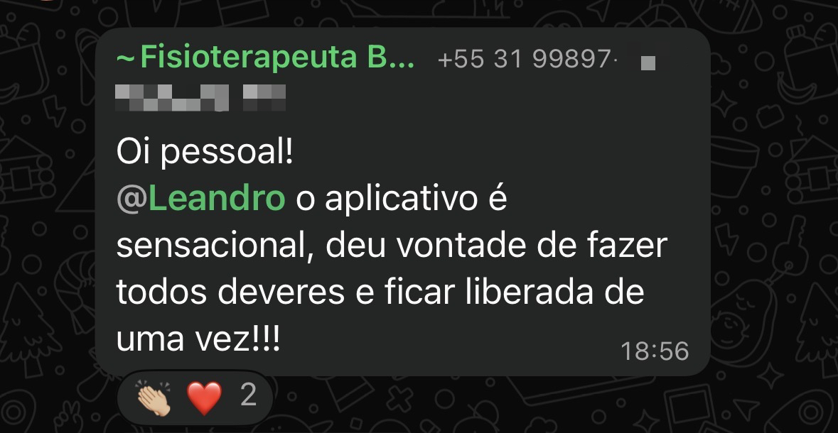 Depoimento de usuário do Checklasse