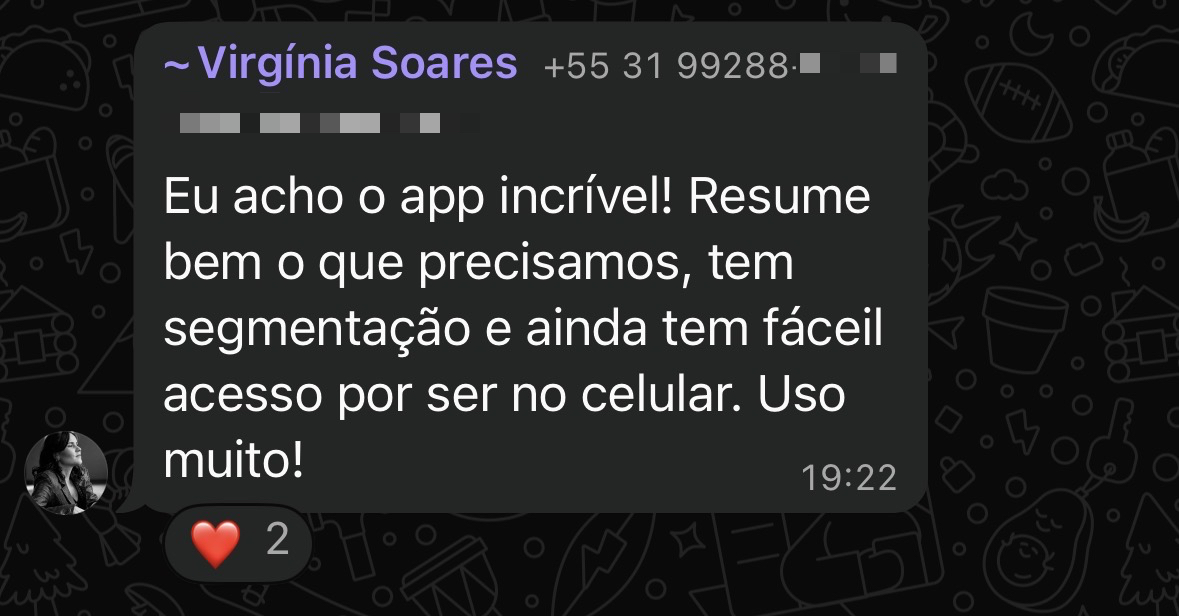 Depoimento de usuário do Checklasse