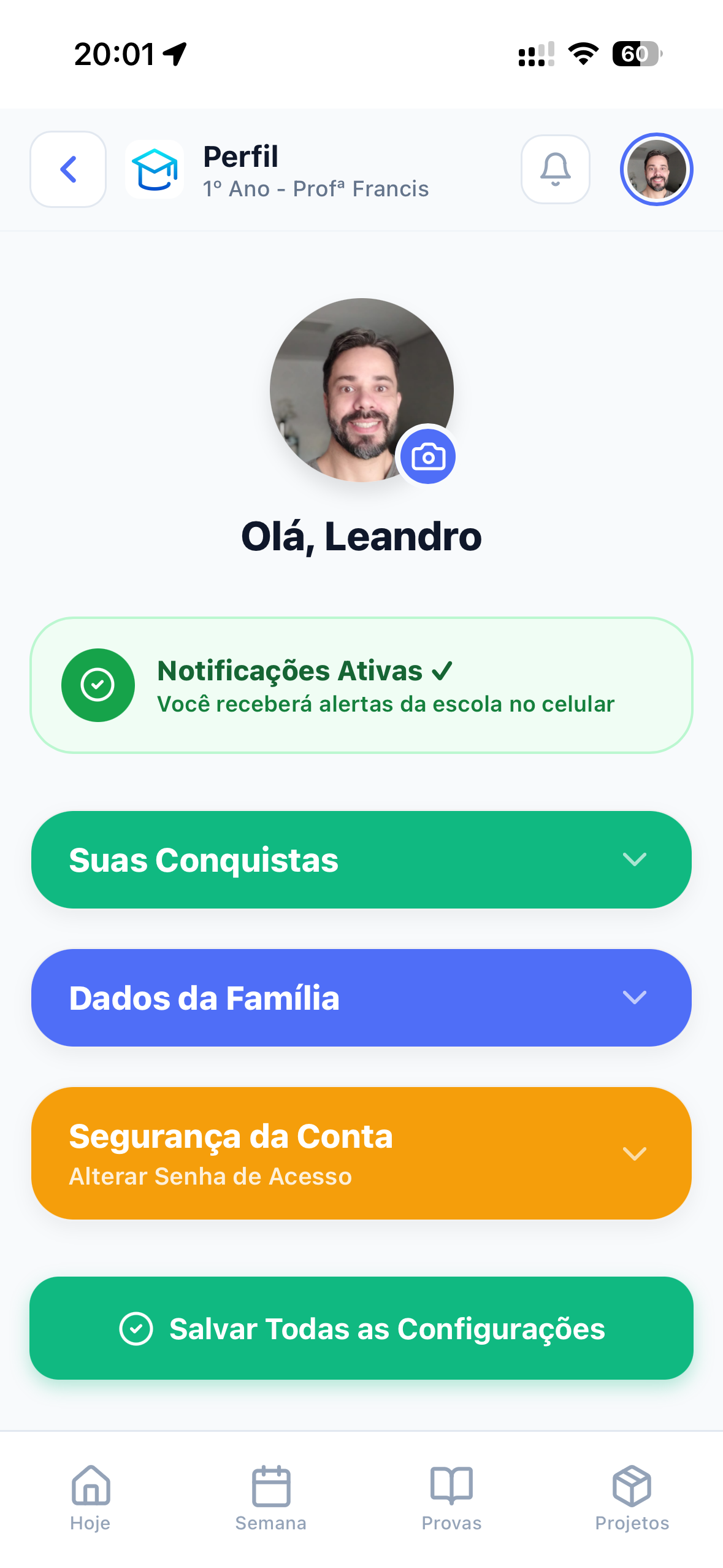 Tela do Checklasse - Painel Admin
