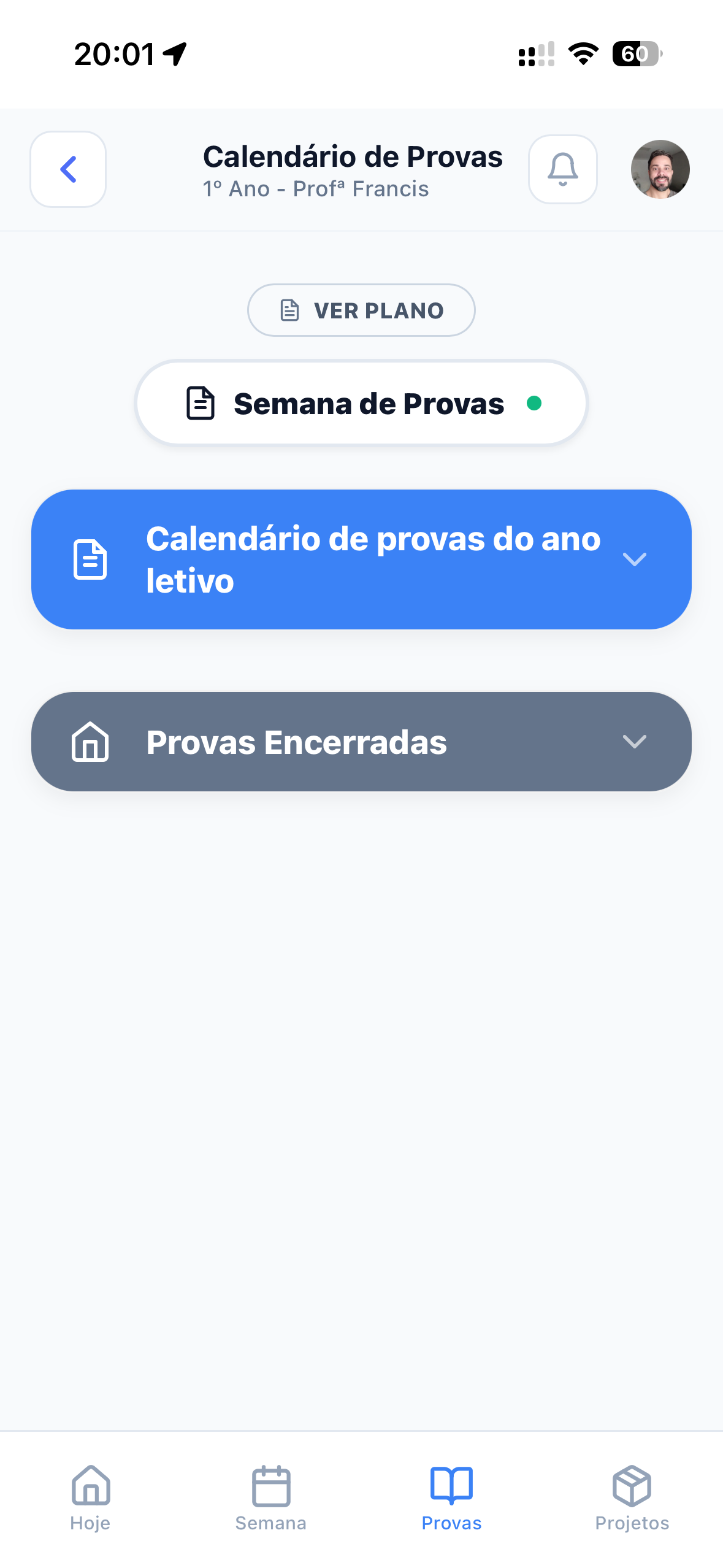 Tela do Checklasse - Gamificação